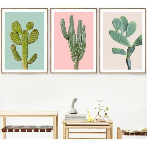 Cactus Green Plant Posters And Prints Canvas Painting Fresh Nordic Wall Pictures For Living Room Modern Home Decor