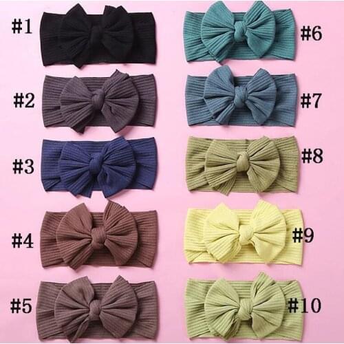 Wholesale Kid Headwrap Baby Girl Headband Solid Color Hair Band Toddler Turban Photography Supplies Birth Gift Hair Accessories