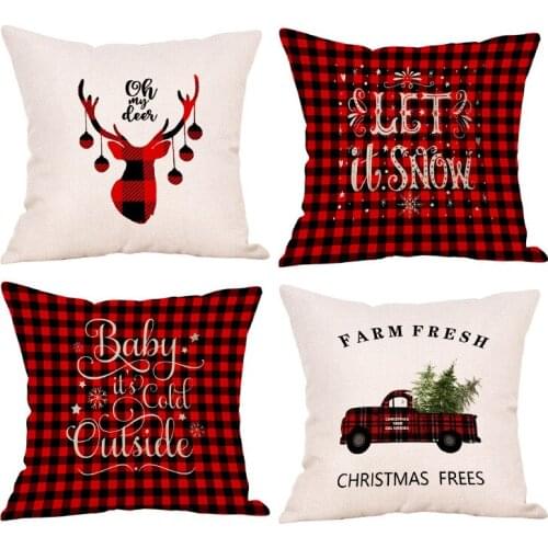 Scandinavian Home Furnishing Items Christmas Pillow English Letters Linen Cushion Cover Sofa Cushion Pillow Case Home Decore