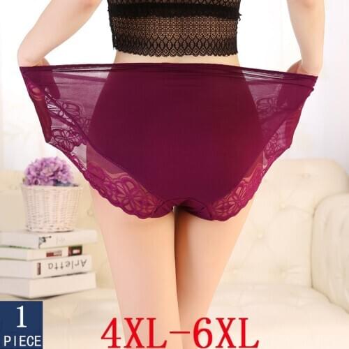 Plus Size Panties For Women 4XL 5XL 6XL Underwear Sexy Lace Breifs Big Size Underpanties High Waist Shorts Female Underpanties