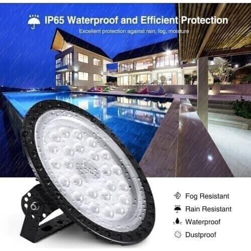 The third generation UFO 200W black frame white high bay light headlight cool white 6000K-6500K LED light 220-240V / 110-120V