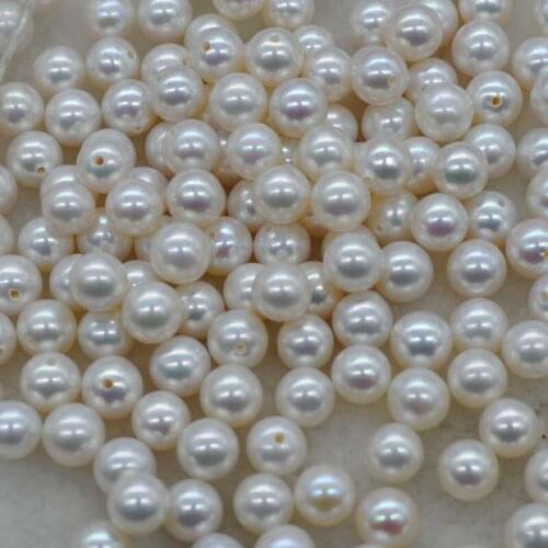 Lots 10 pcs 6.5mm round akoya freshwater pearl half drilled