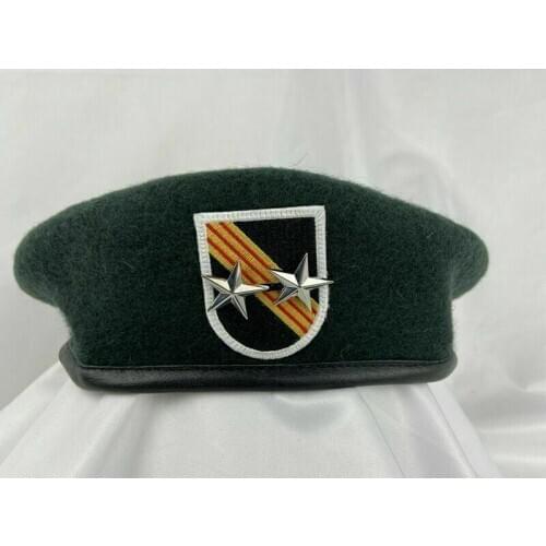 VIETNAM WAR US ARMY 5ST SPECIAL FORCES BERET 2 STAR MAJOR GENERAL MILITARY HAT armyshop2008