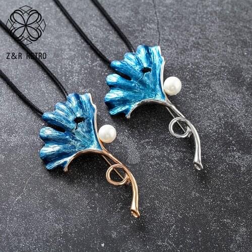 Vintage Jewelry Gold Silver Color Leaf Pendant Statement Necklaces For Women Suspension Plant Bead Best Friends Hotsale 2020 New