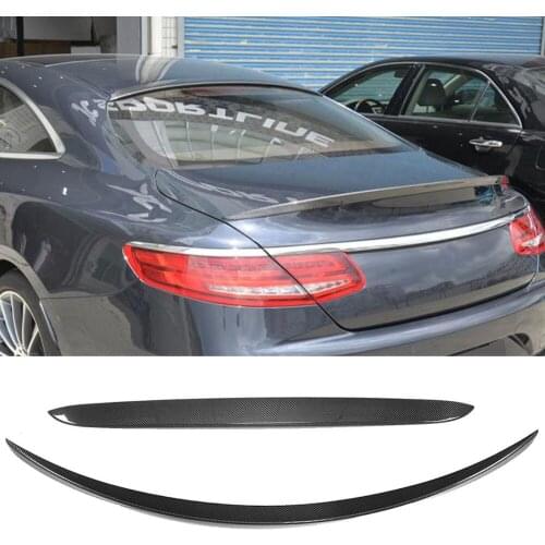 Carbon Fiber Rear Spoiler For Mercedes-Benz W222 S Class S500 S550 S63 S65 AMG Coupe 2D 2014 - 2018 Rear Trunk Roof Spoiler Wing