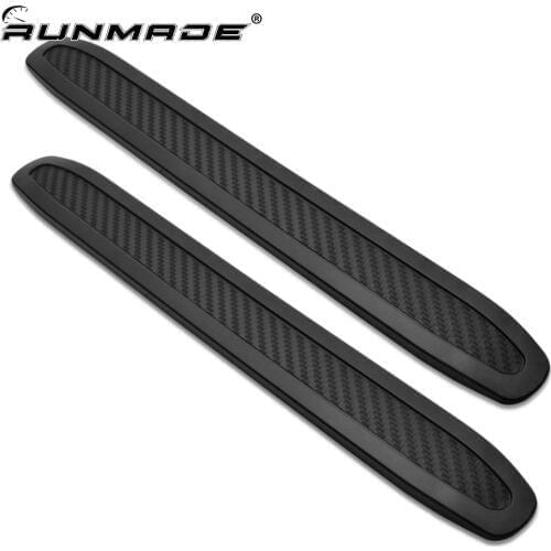 Runmade 2pcs Carbon Car Corner Protector Guard Strip Crash Bar Bumper Strip Trim Protection Guards Lip Deflector
