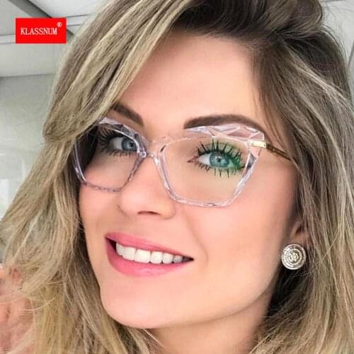 1PC Women Cat Eye Anti Blue Light Glasses 2020 Trending Cateye Black Frame Blue Light Blocking Computer Female Eyeglasses New