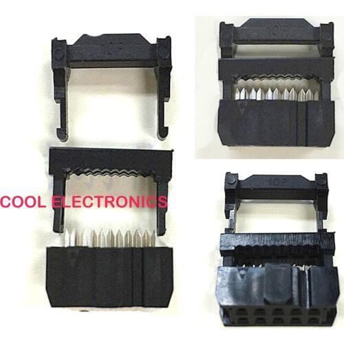 100pcs 3 in 1 2.54mm FC 2x5 10Pin IDC JTAG Socket Box Header Connector