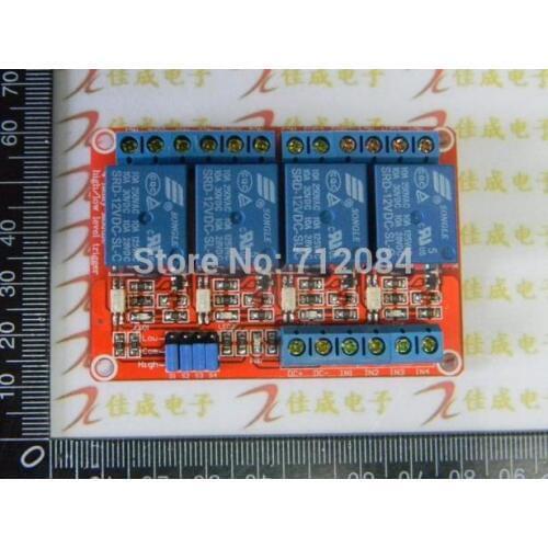 12V Four 4 Channel Relay Module With Optocoupler isolation Supports high and low Level trigger