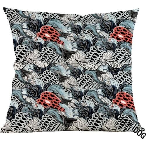 18'' geometry Decorative Pillows Case Kanagawa ukiyo-e style geometrical pillow Cushion Cover for sofa home decor