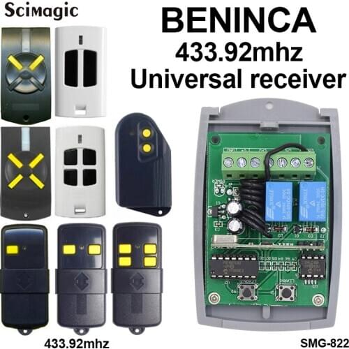 2-channel receiver compatible BENINCA garage remote control 433.92mhz Universal receiver
