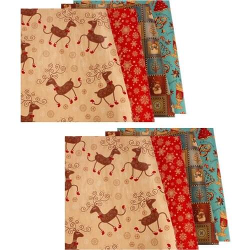 20 Sheets Delicate Christmas Kraft Paper Christmas Gifts Wrapping Paper Christmas Party Gift Box Packing Paper