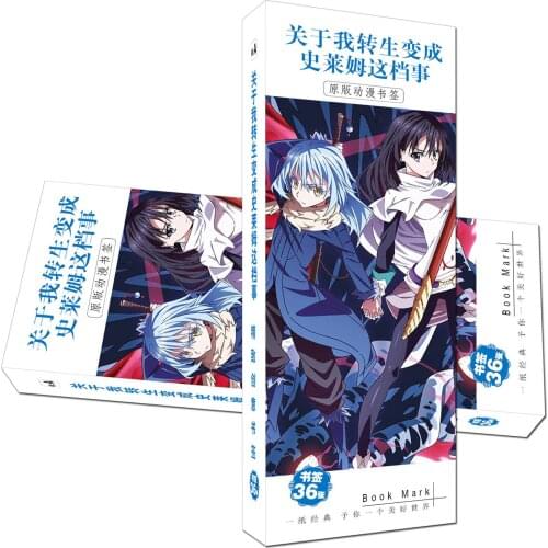 36 Pcs/Set Anime That Time I Got Reincarnated as a Slime Paper Bookmark Stationery Bookmarks Book Holder Message Card