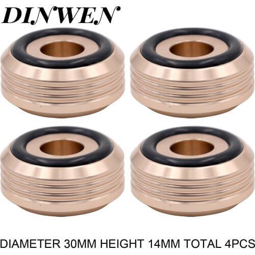 4PCS AUDIO FEET PAD 30x14mm Machined Aluminum Isolation Spike Feet Stand Base Mat for CD Player Turntable Amplifier Speaker DIY