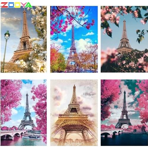 5D Crystal Diamond Embroidery Landscape Diamond Painting Paris New 3D Diy Rhinestone Diamond Mosaic Picture Home Decoration Lx33