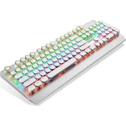940 Steampunk Real Mechanical Keyboard Computer Peripherals Gaming Games Internet Cafe Games Round Green Axis