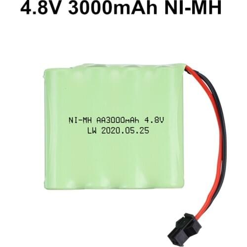 4.8V 3000mah rechargeable NI-MH battery For RC toys Tanks robots cars trains robots model accessory 4.8 V Ni-MH AA battery pack