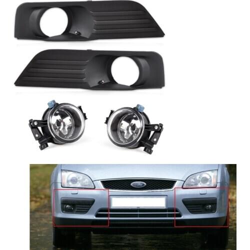 Car Fog Light Lamp With Grille Kit For Ford Focus 05-07 06 2.0L
