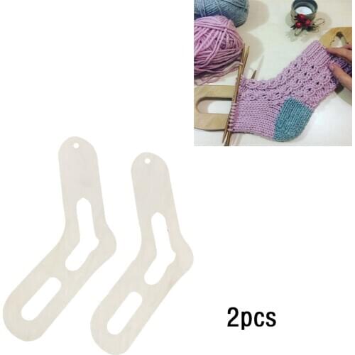 2 Pieces Natural Wood Sock Blocker For Diy New Year Sock Gifts Knitting Handle Home Weave Yarn Crafts Household Knitting Tools