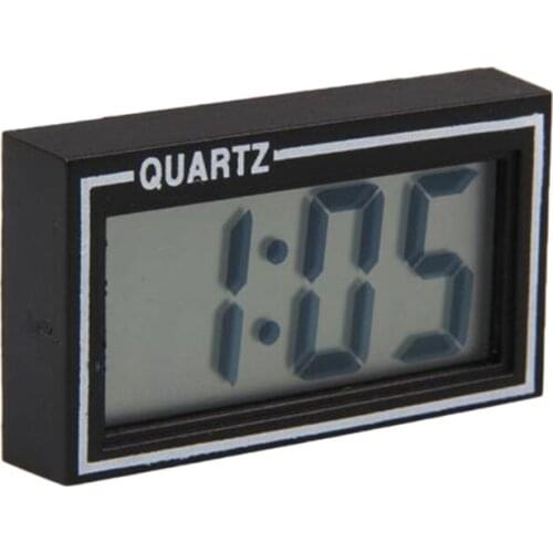 Mini Lighted Digital Car Clock Black Auto Car Dashboard Date Time Calendar T5UC