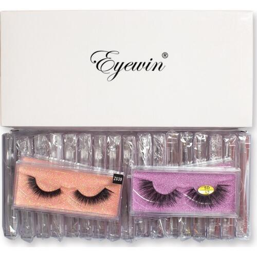 Eyewin Wholesale 3D False Eyelashes Lash Faux Mink Eyelashes Handmade Natural Cruelty Free Dropshipping DHL Free Shipping