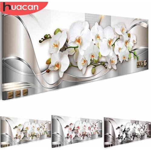 HUACAN DIY Diamond Painting Orchid Full Drill Diamond Art Embroidery Flowers New Arrival Home Decor Gift