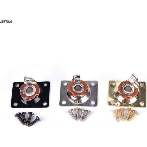 IRIN Electric guitar socket 1/4 Output Input Jack Tele Guitar Chrome Black gold silver Square Style Jack Plate Gutiar Parts