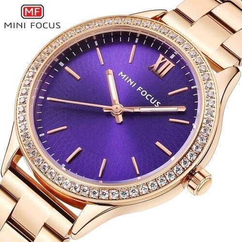 MINIFOCUS Brand Relogio Luxury Womens Casual Watches Waterproof Watch Women Fashion Dress Clock Stainless Steel Wristwatches