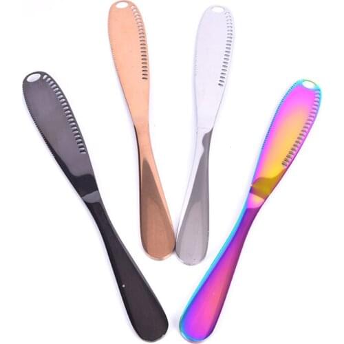 Multifunction Stainless Steel Butter Knife with Hole Cheese Dessert Jam Knife Cutlery Tool Kitchen Toast Bread Knife Tableware