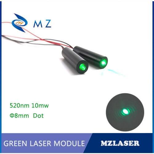 8mm dot green laser module 520nm 10mw laser module Industrial grade green APC drive circuit