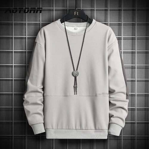 Man 2021 New Sweatshirts Loose Streetwear Top Autumn O-Neck Pullover Hoody Mens Fashion Solid Sweatshirts Hoodies Sweatshirt