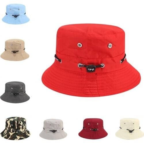 Summer Mens Bucket Hat Womens Outdoor Foldable Sunhat Fashion Cotton Adjustable Casual Travel All-match Hat for Adult