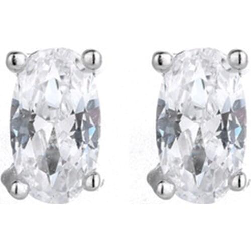 Drop Shipping Sparkling Luxury Jewelry Silver Oval Cut White Clear Big 5A CZ Eternity Couple Rings Wedding Band