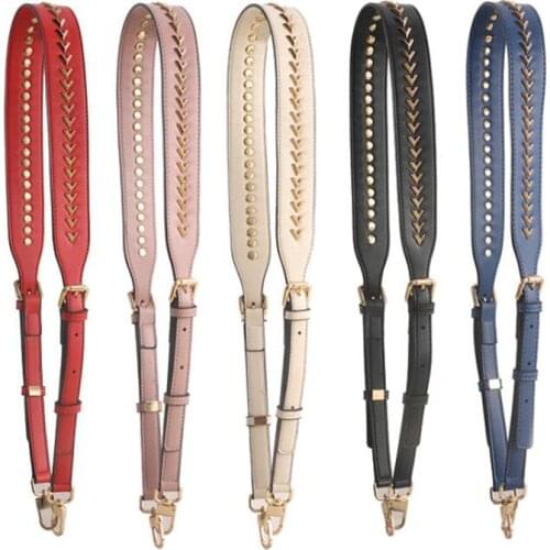 2020 Luxury Rivet Bag Strap Wide High Quality Leather Shoulder Straps Accessories diy Female Handles Strap correas bolso STP236