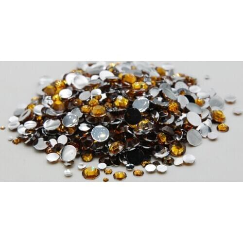 Rhinestones Like Coffee Color Mixed Sizes Crystal Non Hotfix Flatback Glue On rhinestone For 3D Decoration Gems DIY Applique
