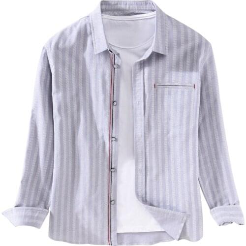 Suehaiwes brand Italy striped shirt men cotton shirts for men long-sleeved stripe oxford shirt mens comfortable chemise camisa