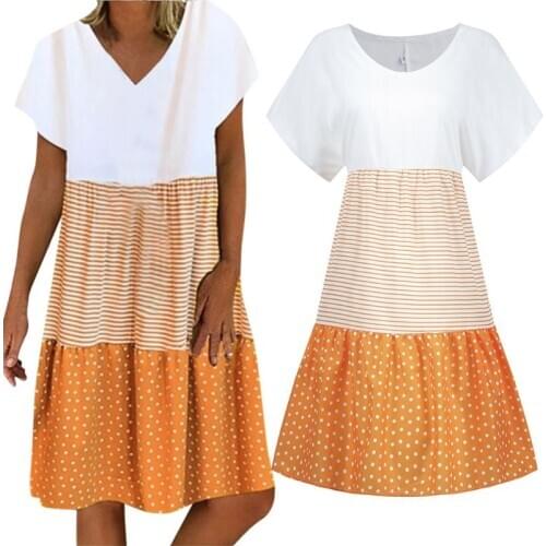 THINKTHENDO Summer Polka Dot Dresses