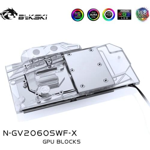 Bykski gpu water block fit Gigabyte Geforce RTX2070 WINDFORCE 2X 8G , RTX2060 SUPER Gaiming OC 3X 8 N-GV2060SWF-X