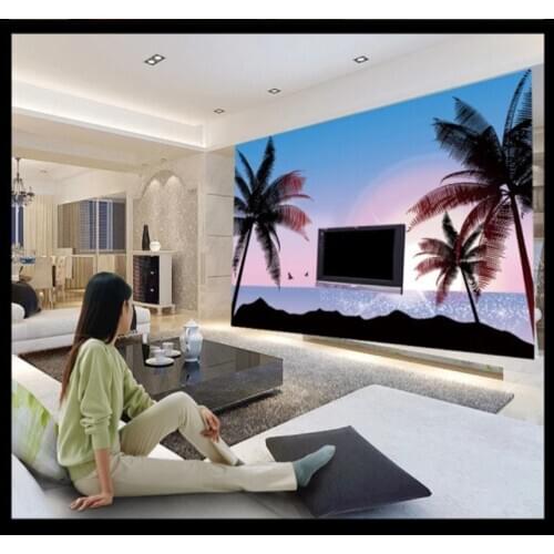 Xuesu Beach style romantic fashion large wallpaper living room decoration mural professional custom 8D waterproof wall covering