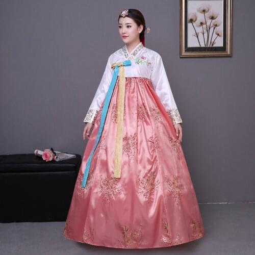 Hanbok korean Paillette Pendulum Skirt Tradition Ancient Costume Hanfunv south Korea clothing Dance
