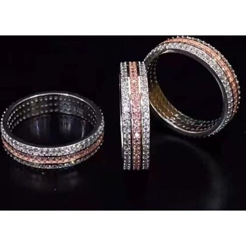 Womens classic fashion glitter zircon ring S925 sterling silver original brand high quality jewelry logo exquisite gift