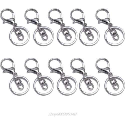 10Pcs Metal Swivel Clasp Key Ring Metal Lobster Claw Clasp Hook Make Your Own Key Ring Lanyard Keyrings Keychain F04 21 Dropship