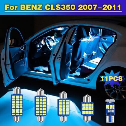 11PCS LED Bulb Car Interior Dome Reading Light Trunk Lamp For Mercedes Benz CLS350 2007 2008 2009 2010 2011 Accessories