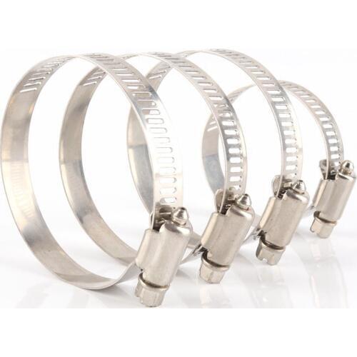 2pcs/lot Stainless Steel 304 Worm Drive Hose Clamp Fuel Pipe Tube Clips Irrigation Pipe Hoop Fixed Water Pipe Hose Fastener