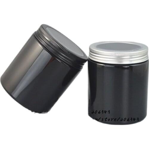 250G black plastic PET bottle/jar/pot with window lid ,inner lid for essence/moisturizer/cream/mask gel/wax/cosmetic packing