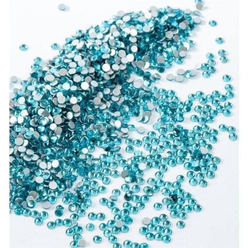 Aquamarine SS3-SS30 Non Hot Fix Rhinstone Glitters Strass Glass Crystal and Stones Nail art Rhinestone for Nails 176