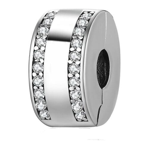 Free Shipping Authentic 925 Sterling Silver Spacer Clip Charms Fit Original Bracelet For Women DIY Jewelry S925 Beads
