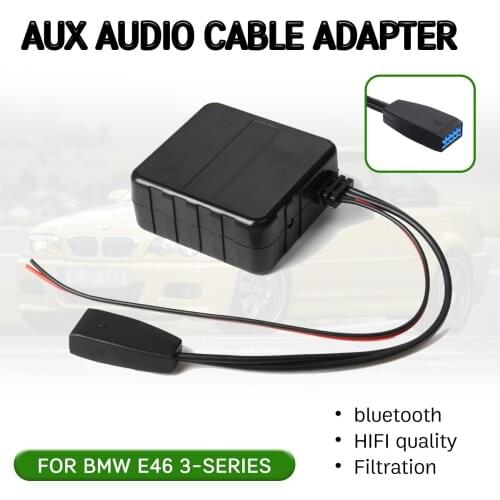 Bluetooth Aux Receiver Cable Adapter for BMW E46 2002 2003 2004 2005 2006 Hifi Quality for 10 Pin CD Head Unit Audio Interface