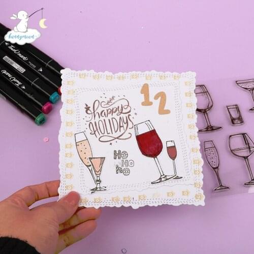 Bunnymoon Wine glass Clear stamp Seal Yourself Scrapbooking Album Sheets Clear Card Stamps Scrapbooking Die Cut