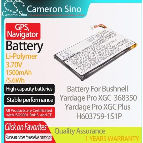 CameronSino Battery for Bushnell Yardage Pro XGC Yardage Pro XGC Plus 368350 fits Bushnell H603759-1S1P GPS, Navigator battery